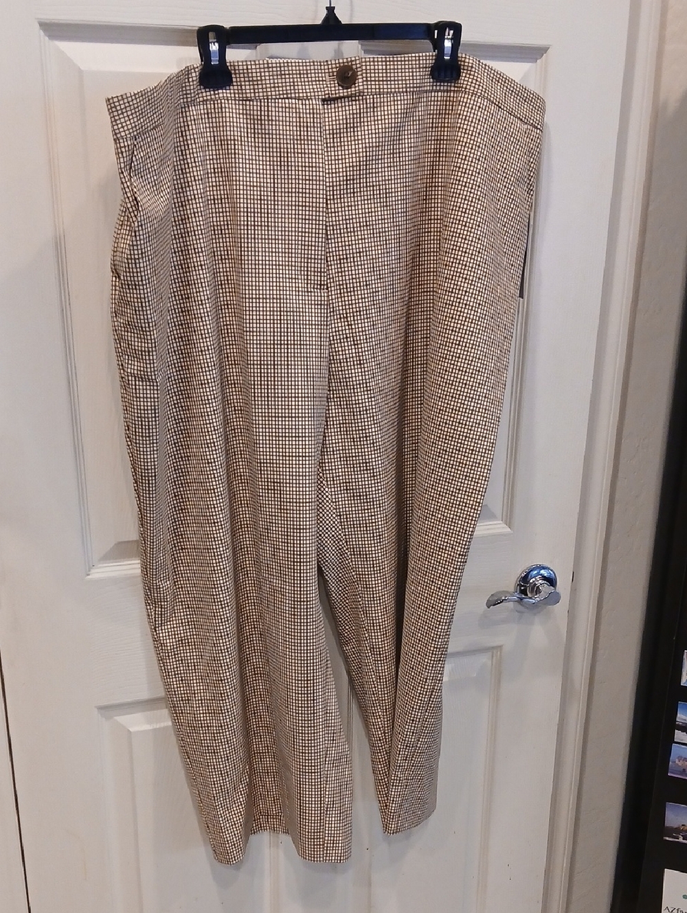 Classic Women’s Beige Checked Dress Pants